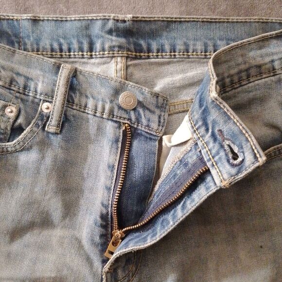 Levi’s 513 Slim Straight Jeans Men’s 29x32 Light Blue Denim Grass Stained Y2K - Picture 5 of 10